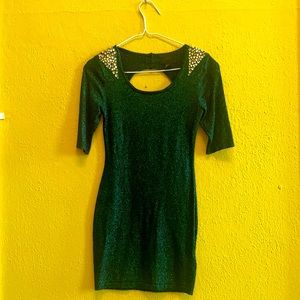 H&M Sparkly Green Mini dress